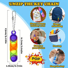40pcs Random Fingertip Toy Keychain Party Favors Classroom Prizes Gift
