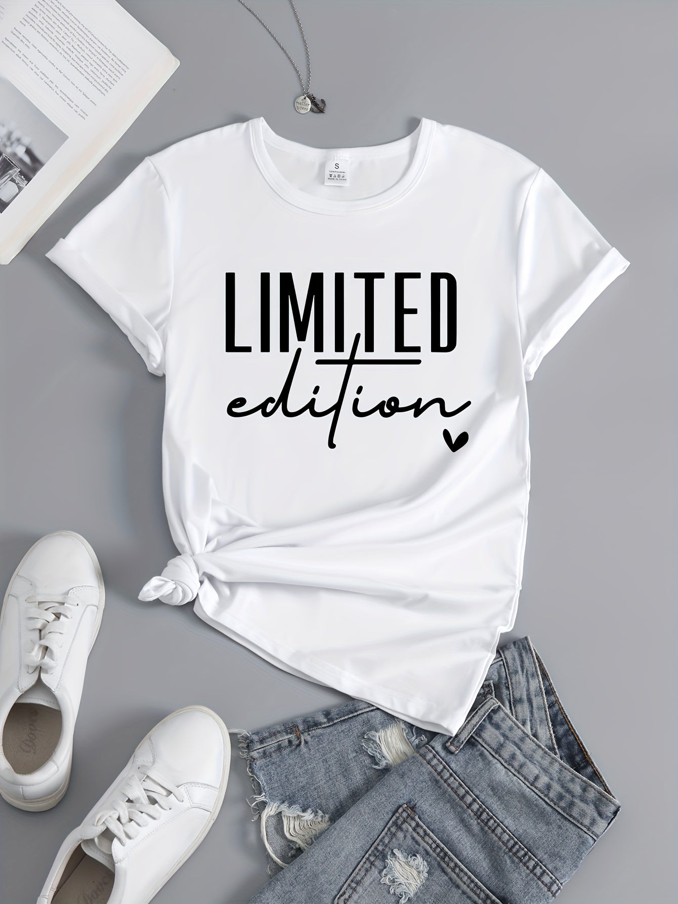 Letter Printed Round Neck T shirt Causal Short Sleeves Sports Running Tops