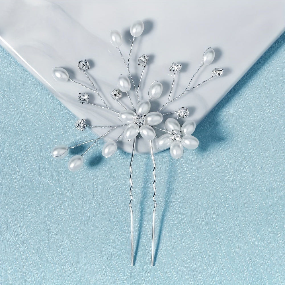 Floral Wedding Hair Pins Bridal Headpiece Bridesmaid Bobby Pins