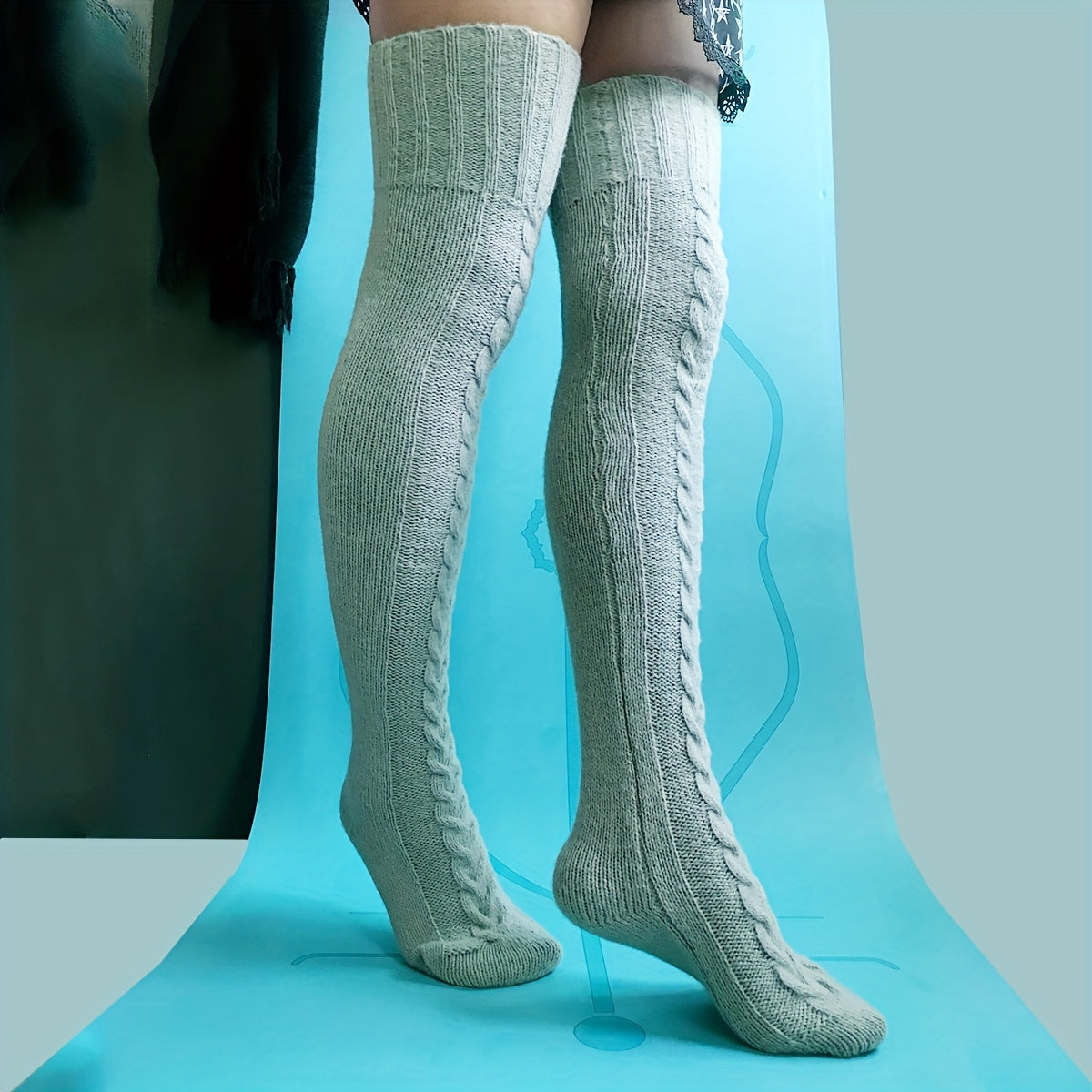 Knitted Thigh High Socks Women's Stockings & Hosiery