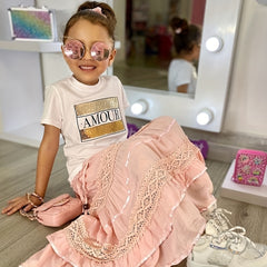 UV400 Cat Shape Kids Sunglasses Metal Frame Unisex