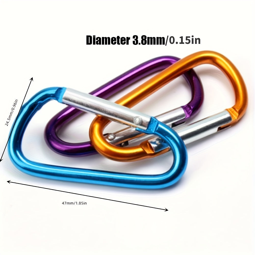 5pcs D Shaped Buckle Keychain Clip Snap Hook Keyring For Camping Hiking