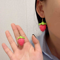 Strawberry Dangle Earrings Stainless Steel Ear Pin