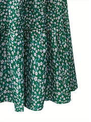 Women's Plus Ditsy Floral Print Smock Maxi Skirt