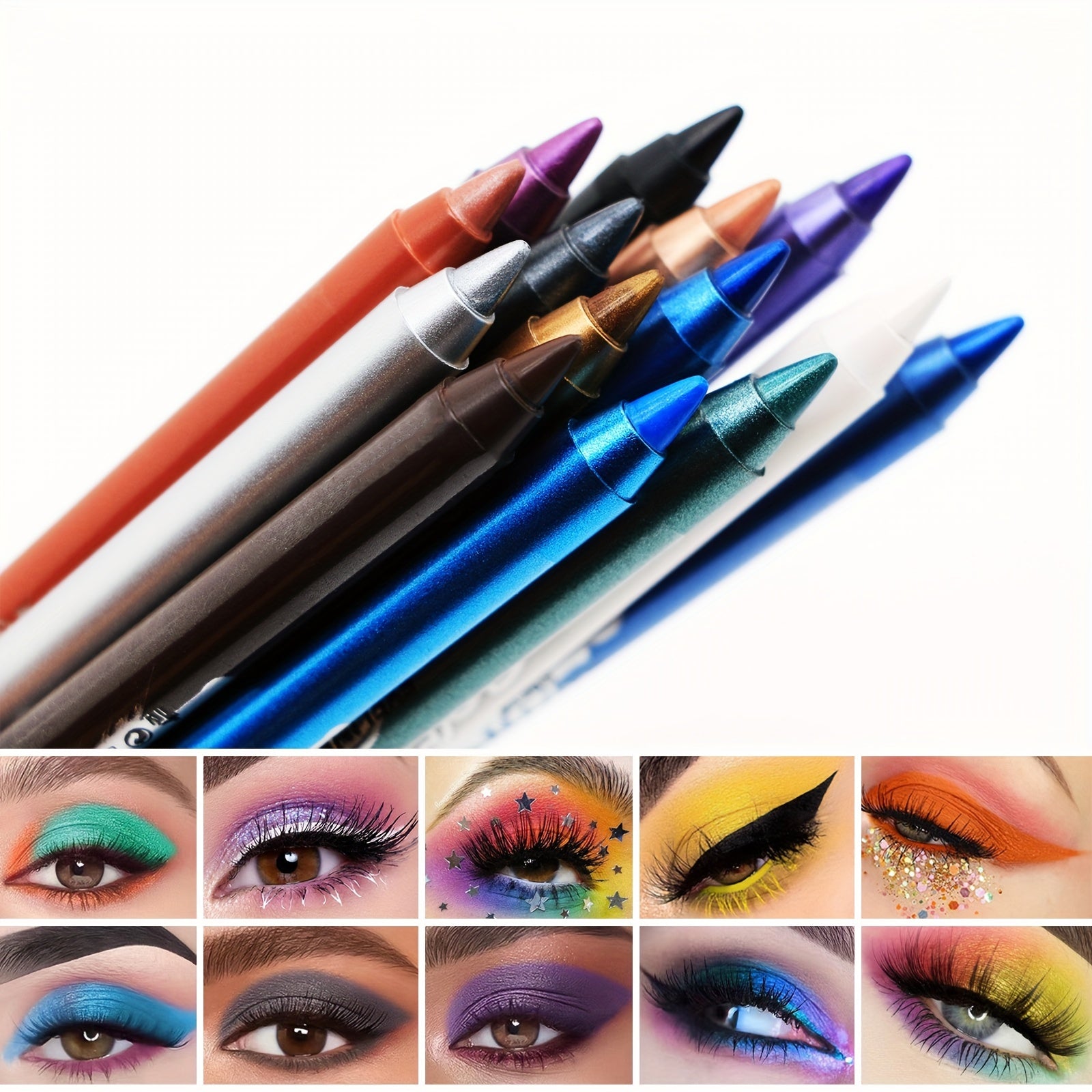 12 Colors Eyeliner Eyeshadow Pen Matte Finish Waterproof