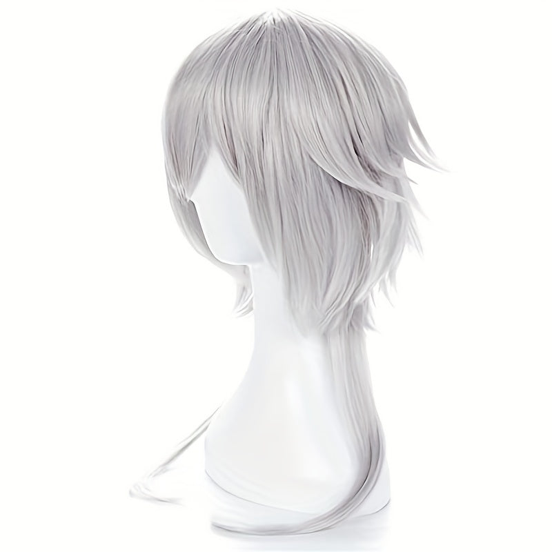 Anime Cosplay Silver Gray Men's Wig Full Head Cover