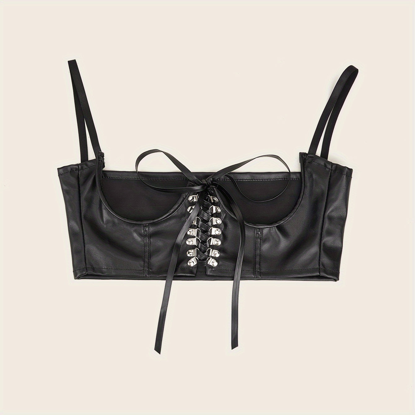 Gothic Lace up PU Suspenders Harness Belt Corset