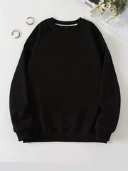 Long Sleeve Solid Crew Neck Sweatshirt