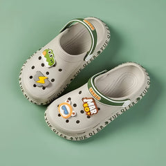 Kid's Hollow Out Backless Clogs w/ Charms Soft Sole Slippers