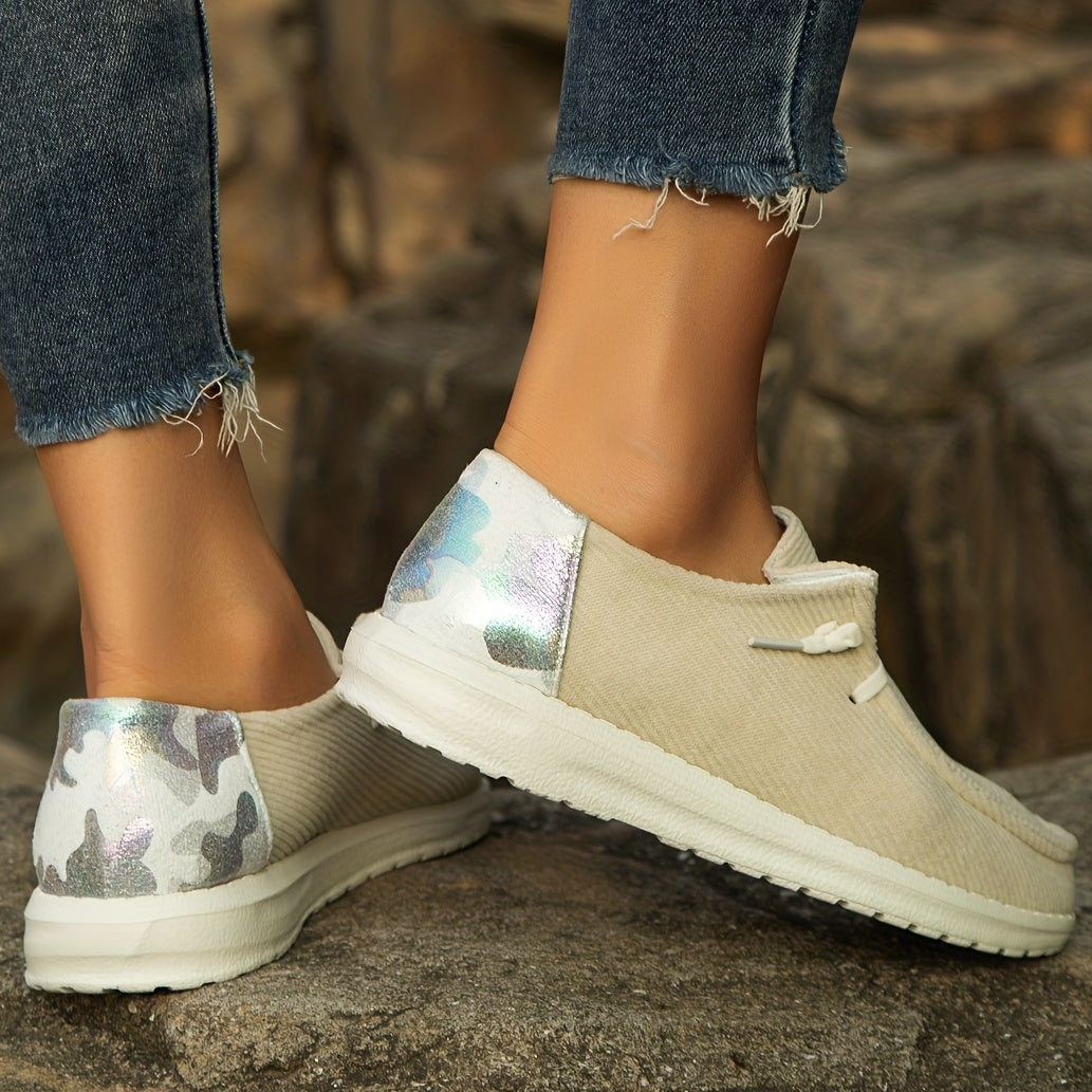 Women's Corduroy Casual Loafers Soft Sole Flatform Shoes
