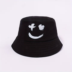 Smiling Face Fisherman Hat Print Bucket Hat Unisex Sunshade Basin Hat