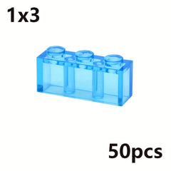 MOC Transparent Building Blocks Clear 1x1 1x2 2x2 2x4 Concave Parts