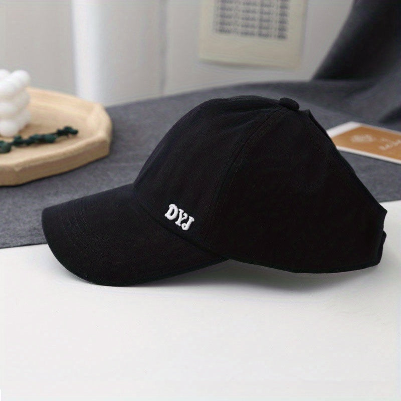 DYJ Embroidery Baseball Cap Solid Couple Sun Hat Unisex Sunscreen Dad Hats