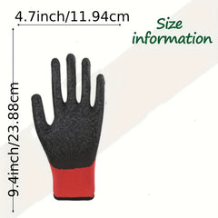 4 Pairs Latex Rubber Hand Coated Safety Work Gloves for Men Women General Use