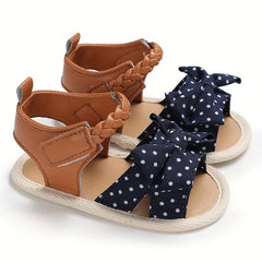 Bowknot Open Toe Sandals For Baby Girls Lightweight Comfortable