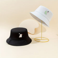 2pcs Cartoon Print Fisherman Hat UV Sunlight Bucket Hat Couple