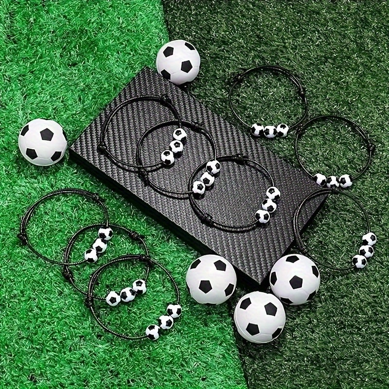 Sports Pendant Bracelet Soccer Bead - Adjustable Inspirational