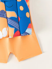 Baby Boys Dinosaur Print Swimsuit With Buoyancy Clothes
