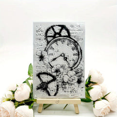 Clock Stamp Painting Tool DIY Scrapbook Decoration Silicone Stamp