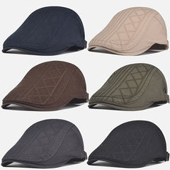 Men's Embroidered Cotton Beret Hat