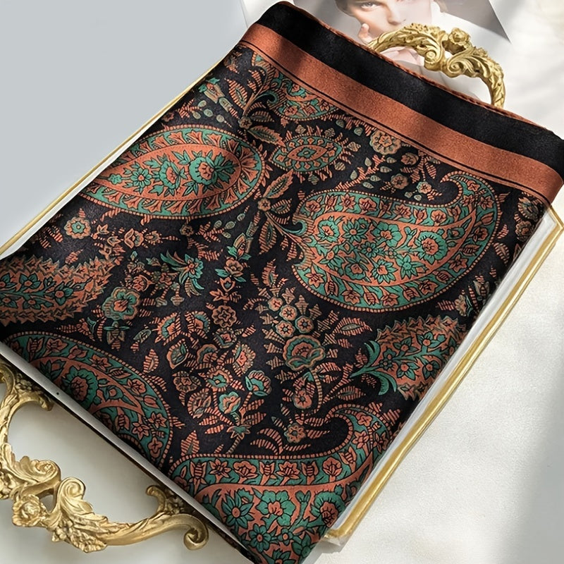 Silk Printed Square Scarf Women's Head Scarf Multifunctional Accessory