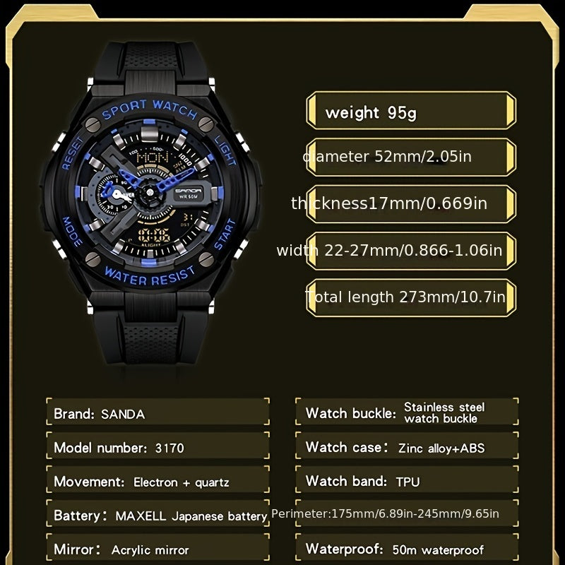 Sanda Boy's Dual Display Sports Watch Gift