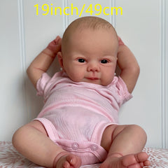19in Soft Vinyl Cloth Body Real Reborn Doll With Hand Drawing Hair Princess