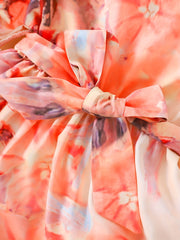 Baby Girls Abstract Painting Print Puffy Sleeve Dress