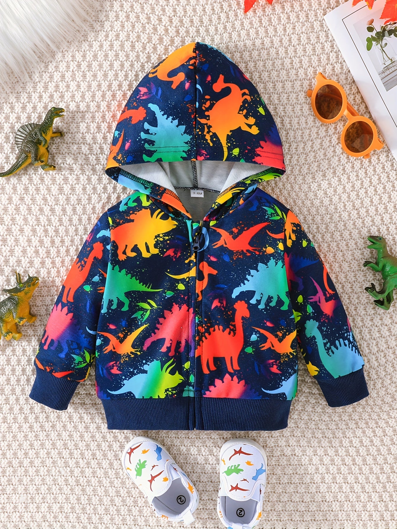 Baby Boys Dinosaur Hooded Jacket Spring Autumn Winter
