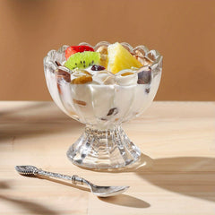 Clear Glass Dessert Bowl Ice Cream Cups Sundae Fruit Salad Snack Cocktail Condim