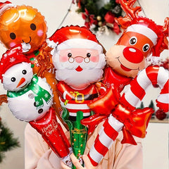 10pcs Christmas Sticks Santa Claus Snowman Candy Cane Deer Head