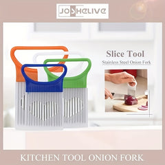 Stainless Steel Onion Insert Onion Cutting Fixer Kitchen Tool