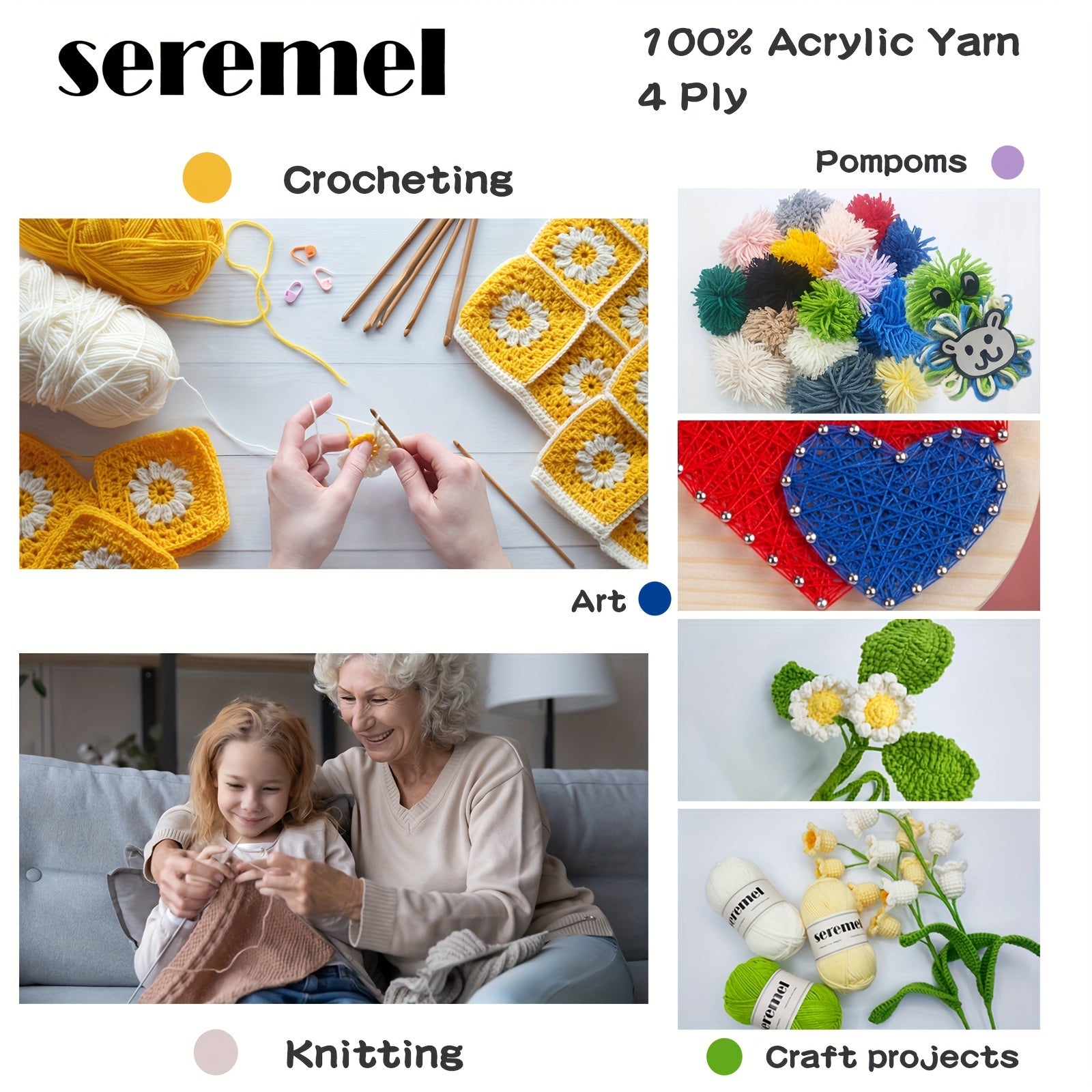 6pcs Acrylic Yarn Crochet Soft Yarn For Crocheting And Knitting 50g pc