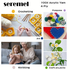 Soft 4-ply Acrylic Yarn 50g - Crocheting & Knitting - 130m