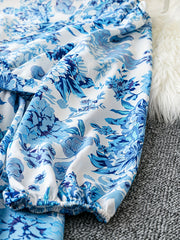 Floral Print Lantern Sleeve Smock Maxi Dress With Belt
