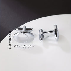 Glossy Nail-Shaped Business French Cufflinks 2-Pack