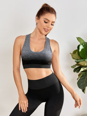 2pcs Ombre Yoga Workout Sets Sleeveless Sports Bra & High Waist Fitnes