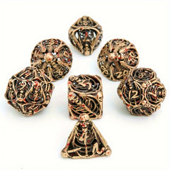 7pcs Skull Hollow Metal Polyhedral Dice Set for RPGs