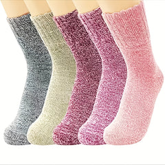 5 Pairs Cashmere Thick Warm Socks Men Women Christmas