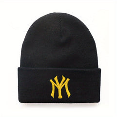 3D Embroidery Cold Hat Hip Hop Warm Knitted Hat for Men