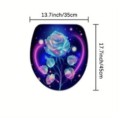 3pcs Flower Non Slip Shaggy Bathroom Rug Set Soft & Dry Carpets Extra Absorbent