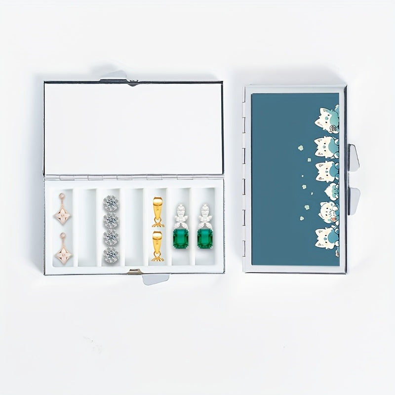 Cat Pill Organizer for Travel Sports Daily Use Metal Case for Vitamins