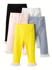 Toddler Baby Pants Elastic Waist Leggings Casual Trousers 5pcs Set