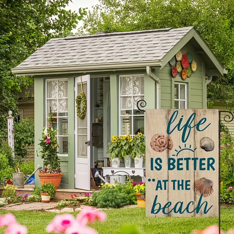 D Life IS BETTER AT THE Beach Small Yard Flags Decorations