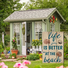 D Life IS BETTER AT THE Beach Small Yard Flags Decorations