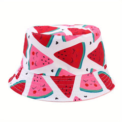 Kids Cartoon Basin Hat Watermelon Unicorn Fisherman Hat for Girls