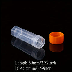 5pcs 5ml Cryovial Plastic Test Tubes Cold Storage Tube With Gasket