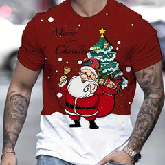Santa Claus Print Tee Shirt for Men