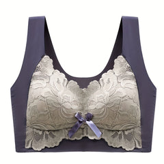 Floral Lace Wireless Bra Comfy & Stretchy Intimates Women's Lingerie