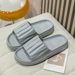 Men's Open Toe Slip On Platform Slides Soft Sole House Slippers